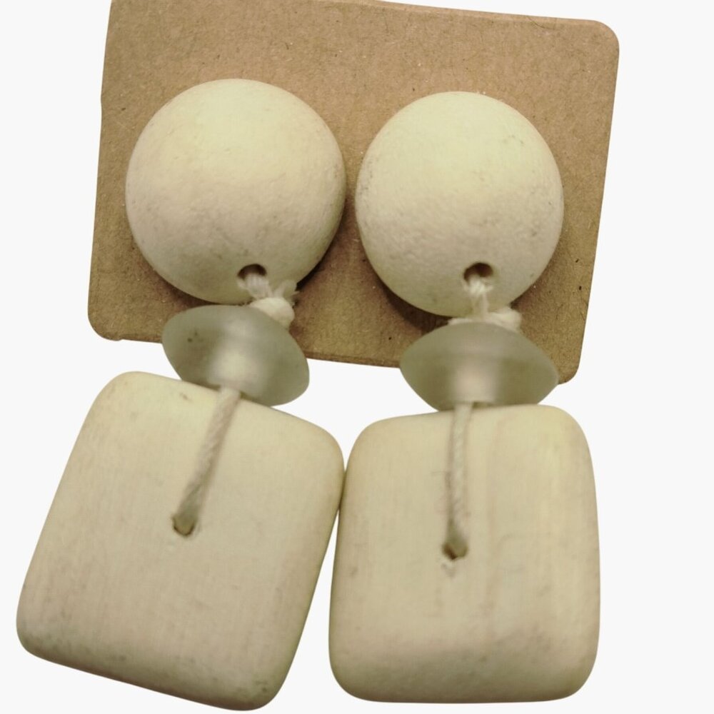 Vintage Bling Rescue Restored White Ceramic Earrings